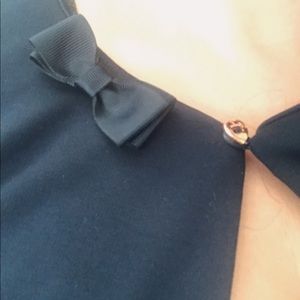 Ted baker navy blue flute sleeve rose gold button